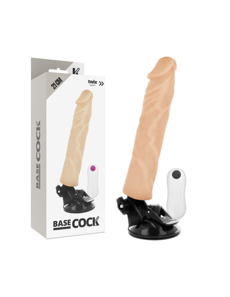 BASECOCK VIBRADOR REALASTICO CONTROL REMOTO NATURAL 21 CM O 4 CM