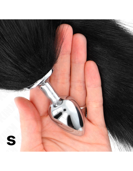 KINK PLUG ANAL TALLA S 7 X 3 CM CON COLA SINTETICA 40 CM NEGRO KINK PLUG ANAL TALLA S 7 X 3 CM CON COLA SINTETICA 40 CM NEGRO