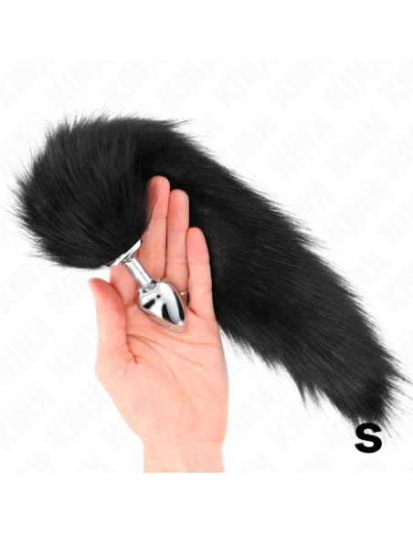 KINK PLUG ANAL TALLA S 7 X 3 CM CON COLA SINTETICA 40 CM NEGRO KINK PLUG ANAL TALLA S 7 X 3 CM CON COLA SINTETICA 40 CM NEGRO