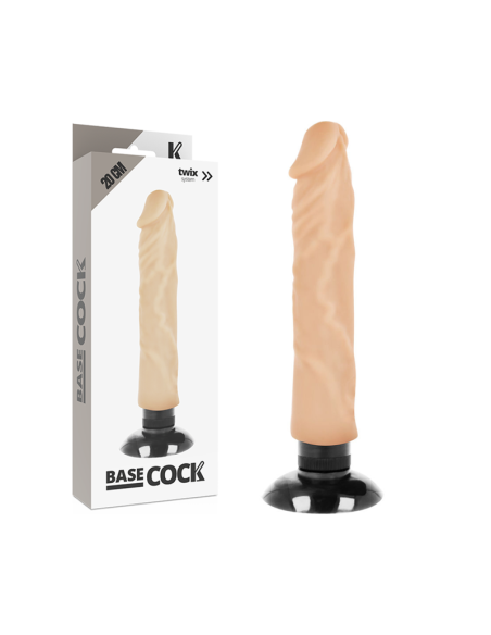 BASECOCK VIBRADOR REALASTICO 2 1 NATURAL 20 CM O 4 CM