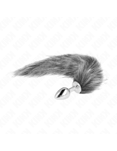 KINK PLUG ANAL TALLA S 7 X 3 CM CON COLA SINTETICA 40 CM PLATEADO KINK PLUG ANAL TALLA S 7 X 3 CM CON COLA SINTETICA 40 CM PLATEADO