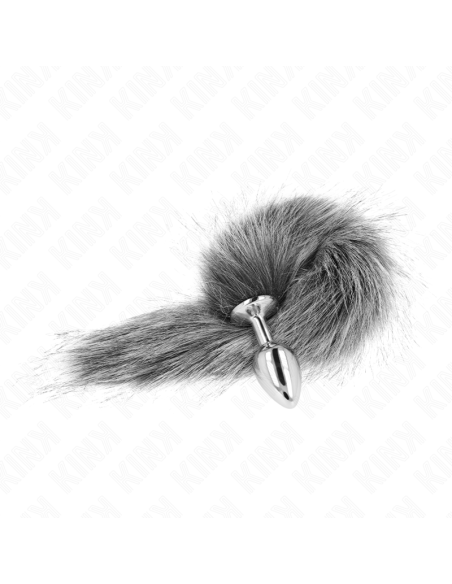 KINK PLUG ANAL TALLA S 7 X 3 CM CON COLA SINTETICA 40 CM PLATEADO KINK PLUG ANAL TALLA S 7 X 3 CM CON COLA SINTETICA 40 CM PLATEADO