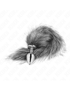 KINK PLUG ANAL TALLA M 8 X 35 CM CON COLA SINTETICA 40 CM PLATEADO 2