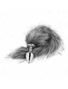 KINK PLUG ANAL TALLA M 8 X 35 CM CON COLA SINTETICA 40 CM PLATEADO 2