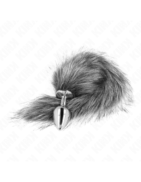 KINK PLUG ANAL TALLA M 8 X 35 CM CON COLA SINTETICA 40 CM PLATEADO KINK PLUG ANAL TALLA M 8 X 35 CM CON COLA SINTETICA 40 CM PLATEADO