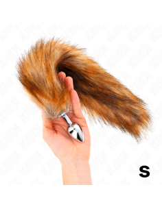 KINK PLUG ANAL TALLA S 7 X 3 CM CON COLA SINTETICA 40 CM MARRON 2