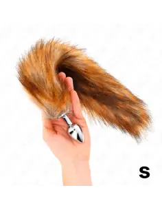 KINK PLUG ANAL TALLA S 7 X 3 CM CON COLA SINTETICA 40 CM MARRON 2