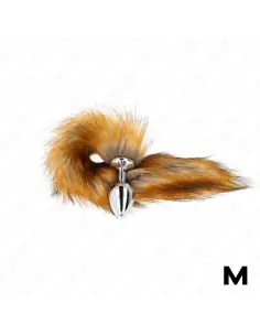 KINK PLUG ANAL TALLA M 8 X 35 CM CON COLA SINTETICA 40 CM MARRON