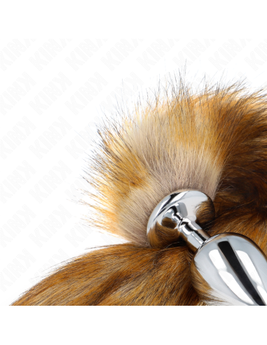 KINK PLUG ANAL TALLA L 10 X 4 CM CON COLA SINTETICA 40 CM MARRON