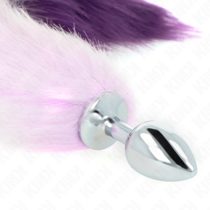 KINK PLUG ANAL TALLA S 7 X 3 CM CON COLA SINTETICA 40 CM VIOLETA