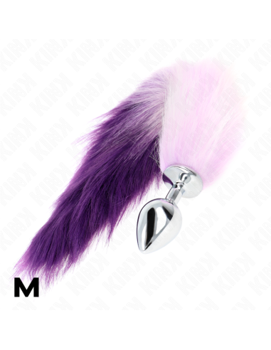 KINK PLUG ANAL TALLA M 8 X 35 CM CON COLA SINTETICA 40 CM VIOLETA