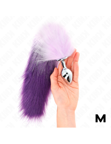 KINK PLUG ANAL TALLA M 8 X 35 CM CON COLA SINTETICA 40 CM VIOLETA