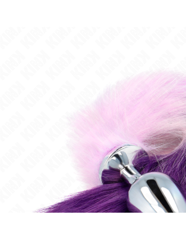 KINK PLUG ANAL TALLA L 10 X 4 CM CON COLA SINTETICA 40 CM VIOLETA