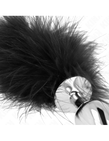 KINK PLUG ANAL 11 x 7 CM ACERO INOXIDABLE CON PLUMA 11 CM