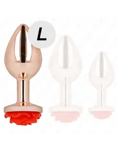 KINK PLUG ANAL ORO ROSADO ROSA ROJA L 2