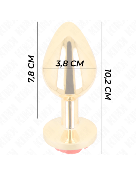 KINK PLUG ANAL DORADO ROSA ROJA TALLA L KINK PLUG ANAL DORADO ROSA ROJA TALLA L