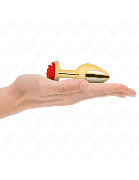 KINK PLUG ANAL DORADO ROSA ROJA TALLA M