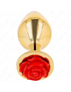 KINK PLUG ANAL DORADO ROSA ROJA TALLA S