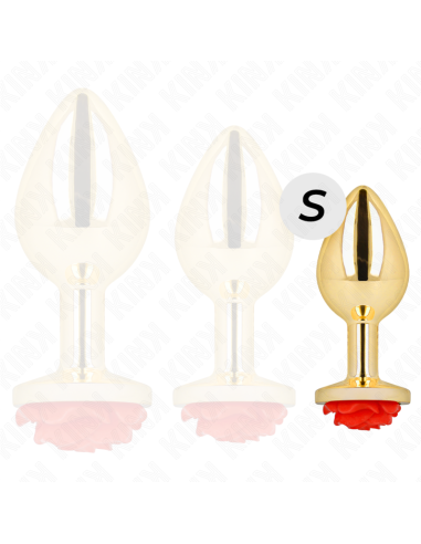 KINK PLUG ANAL DORADO ROSA ROJA TALLA S
