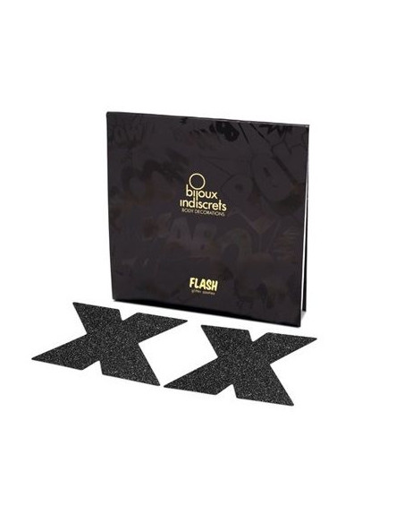 BIJOUX INDISCRETS PEZONERAS FLASH CRUZ NEGRO