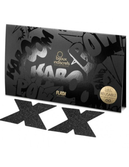 BIJOUX INDISCRETS PEZONERAS FLASH CRUZ NEGRO