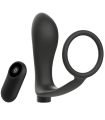 ADDICTED TOYS - PENIS RING WITH REMOTE CONTROL ANAL PLUG BLACK RECHARGEABLE
