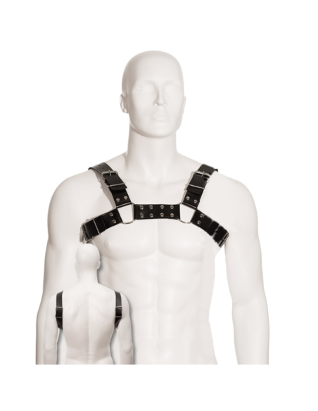 LEATHER BODY BLACK BULL DOG HARNESS LEATHER BODY BLACK BULL DOG HARNESS