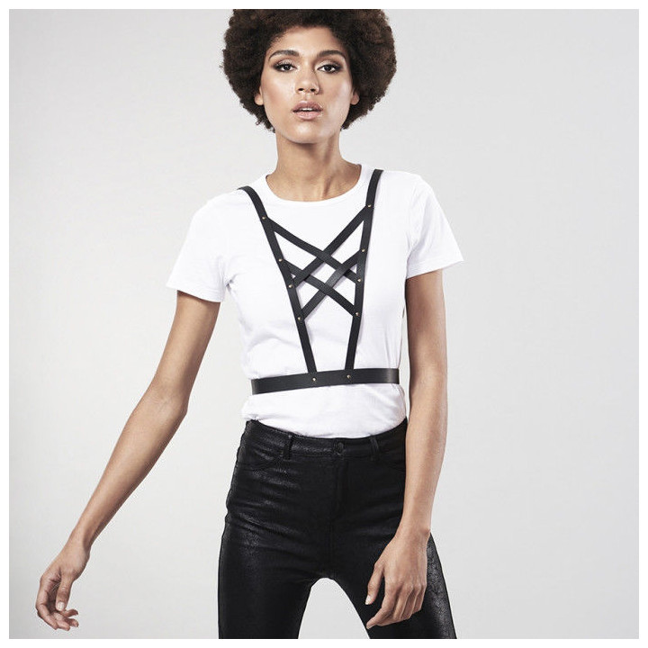 BIJOUX INDISCRETS MAZE ARNES CRUZADO CON ESCOTE NEGRO