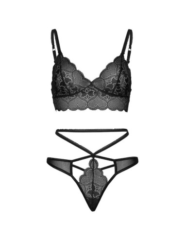 LEG AVENUE SET 2 PIEZAS CON TANGA DOBLE TIRANTA M L NEGRO