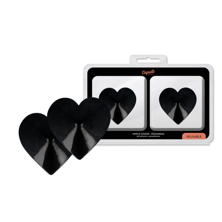 COQUETTE CHIC DESIRE CUBRE PEZONES METAL CORAZONES NEGROS