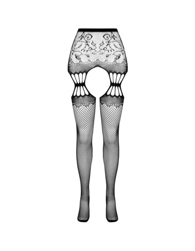 PASSION S027 MEDIAS CON LIGUERO NEGRO TALLA UNICA