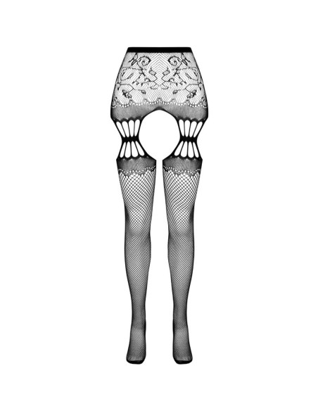 PASSION S027 MEDIAS CON LIGUERO NEGRO TALLA UNICA