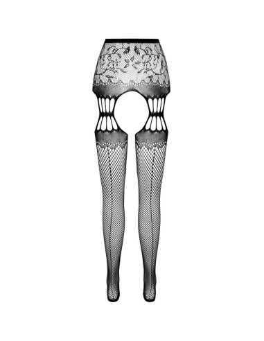 PASSION S027 MEDIAS CON LIGUERO NEGRO TALLA UNICA