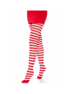 LEG AVENUE MEDIAS DE RAYAS BLANCO ROJO 2