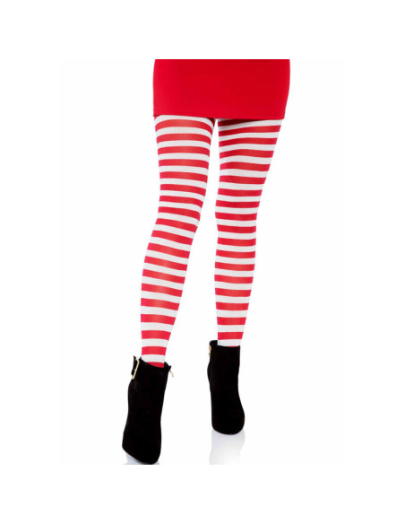 LEG AVENUE MEDIAS DE RAYAS BLANCO ROJO LEG AVENUE MEDIAS DE RAYAS BLANCO ROJO