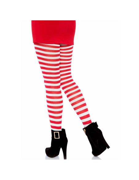 LEG AVENUE MEDIAS DE RAYAS BLANCO ROJO LEG AVENUE MEDIAS DE RAYAS BLANCO ROJO