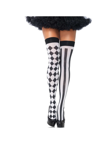 LEG AVENUE CALCETINES ALTOS ARLEQUIN NEGRO BLANCO LEG AVENUE CALCETINES ALTOS ARLEQUIN NEGRO BLANCO