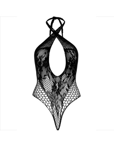 LEG AVENUE TEDDY HALTER CON ENCAJE NEGRO