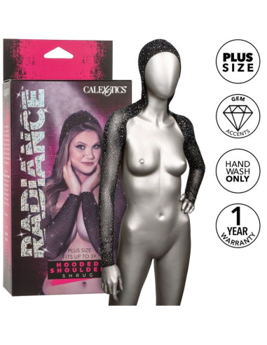 CALEXOTICS RADIANCE ENCOGIMIENTO DE HOMBROS CON CAPUCHA PEDRERIA TALLA GRANDE