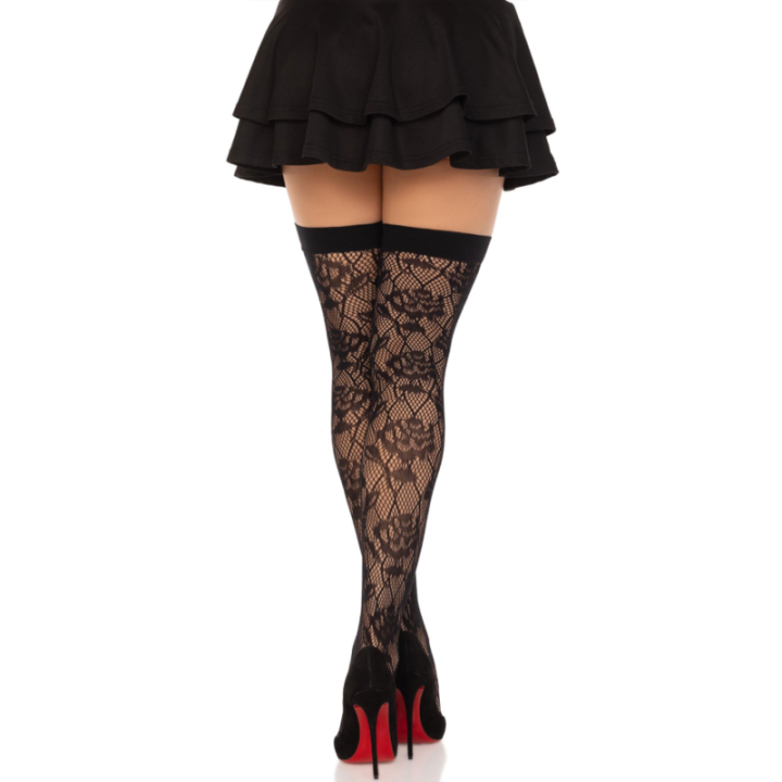 LEG AVENUE MEDIAS RED ROSAS SILVESTRES NEGRO