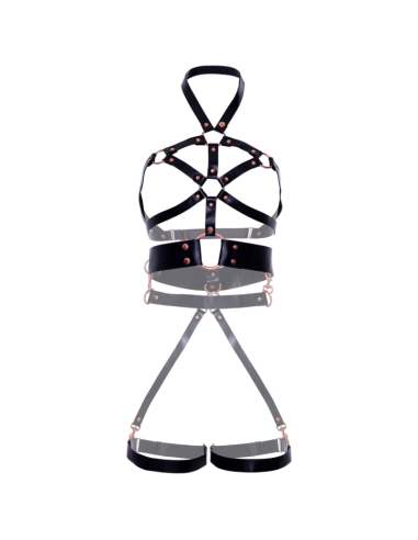 LEG AVENUE ARNES BODY CUERO VEGANO AGARRE NEGRO S