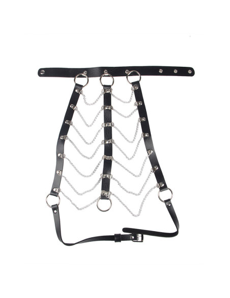SUBBLIME ARNES DE PECHO CADENAS CUERO NEGRO TALLA UNICA SUBBLIME ARNES DE PECHO CADENAS CUERO NEGRO TALLA UNICA