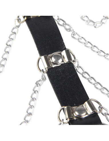 SUBBLIME ARNES DE PECHO CADENAS CUERO NEGRO TALLA UNICA