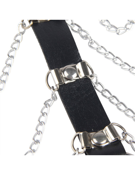 SUBBLIME ARNES DE PECHO CADENAS CUERO NEGRO TALLA UNICA SUBBLIME ARNES DE PECHO CADENAS CUERO NEGRO TALLA UNICA