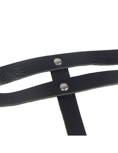 SUBBLIME CINTURON DE CADENAS ANILLAS CUERO NEGRO TALLA UNICA