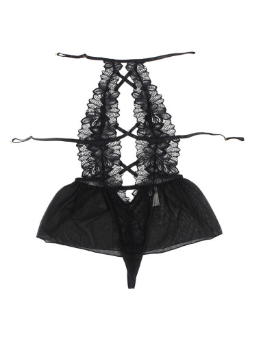 SUBBLIME TEDDY CUELLO HALTER ESPALDA DESCUBIERTA ENCAJE NEGRO S M