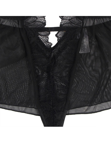 SUBBLIME TEDDY CUELLO HALTER ESPALDA DESCUBIERTA ENCAJE NEGRO S M