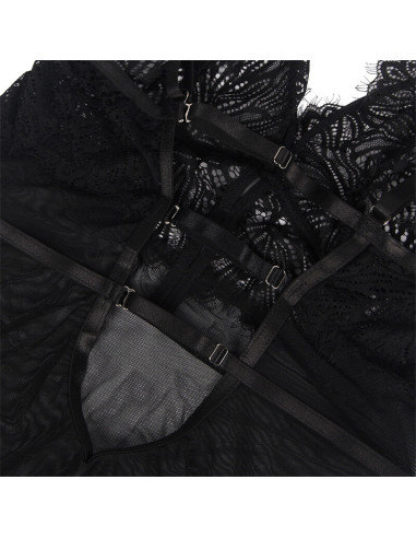 SUBBLIME BABYDOLL CON TIRANTES AJUSTABLES DE ENCAJE NEGRO S M