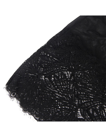 SUBBLIME BABYDOLL CON TIRANTES AJUSTABLES DE ENCAJE NEGRO S M