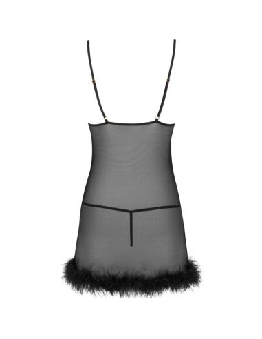 LIVCO CORSETTI FASHION ZERUNAM SET BABYDOLL TANGA NEGRO